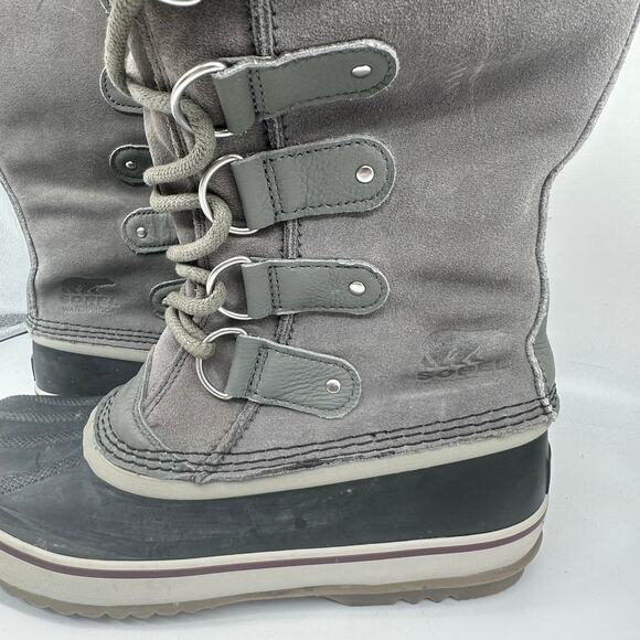 Sorel Joan of Arctic Fur Charcoal Gray Tall Winter Boot Womens Size 11 Gorpcore - Picture 3 of 15